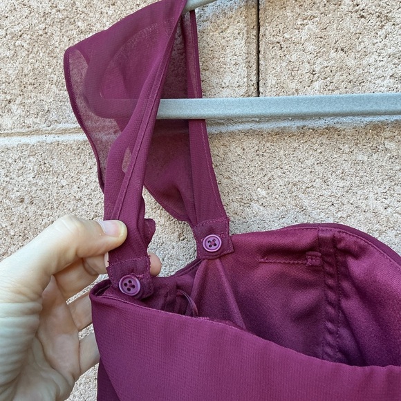 NWOT Birdy Grey August Convertible Maxi Dress Cabernet Strapless Wedding Large - Picture 10 of 11